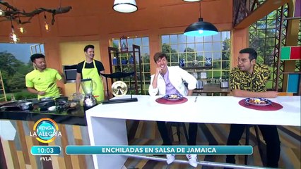 Deliciosas Enchiladas de jamaica. Checa la receta que te da El Chino. | Venga La Alegría