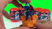 Surprise Eggs Marvel Ultimate Spiderman & Avengers Assemble Toys Super Hero Toys + Captain America