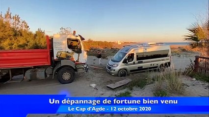 LE CAP D'AGDE - Un dépannage de fortune pour un camping-car mal en point !