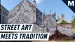 Street art meets tradition with this massive lace mural