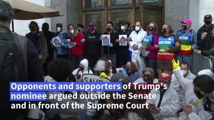 Supporters and opponents to the nomination of Judge Amy Coney Barrett rally in US capital