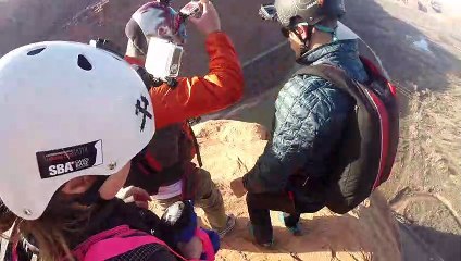BASE Jumper Almost Collapses Friend's Parachute