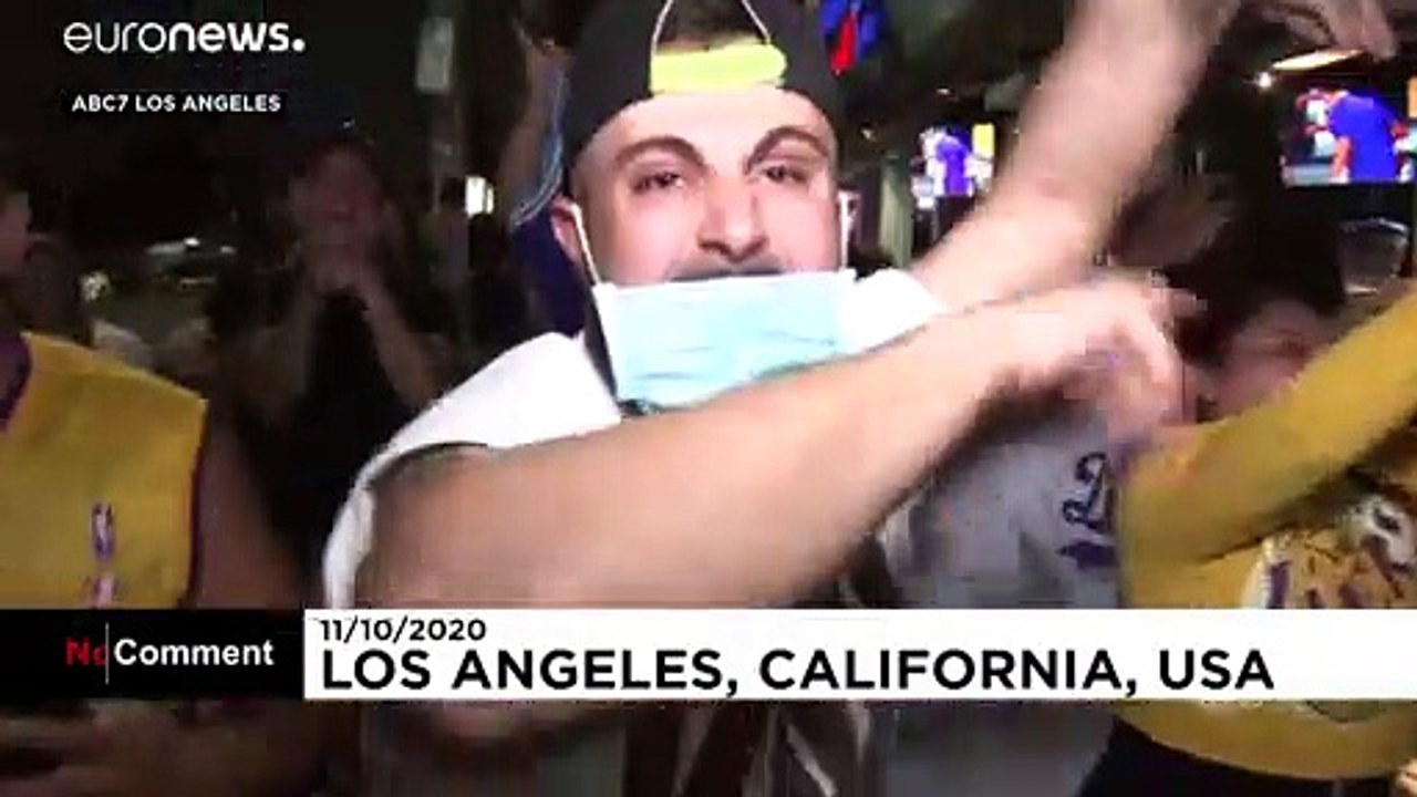 Lakers-Fans feiern 17. Meisterschaft des LeBron-James-Teams