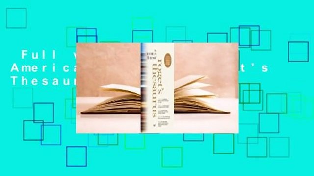 Full version The American Heritage Roget's Thesaurus Review