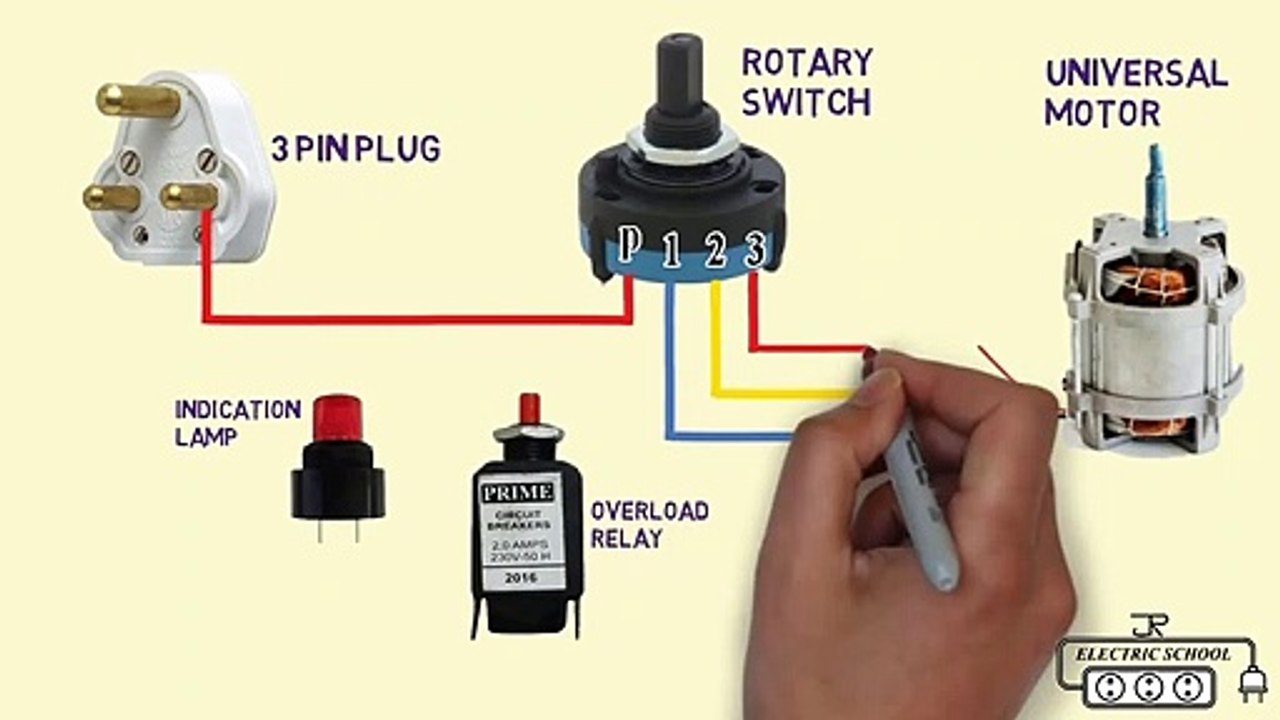 Mixer Grinder wiring connection diagram electrical animation video