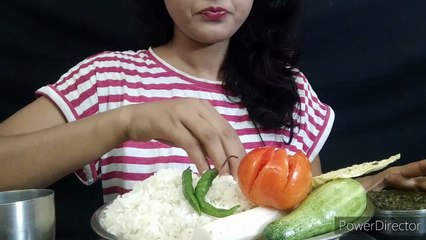 Download Video: #ASMT eating Indian food eating Indian MUKBANG eating homemade rice and palak daal