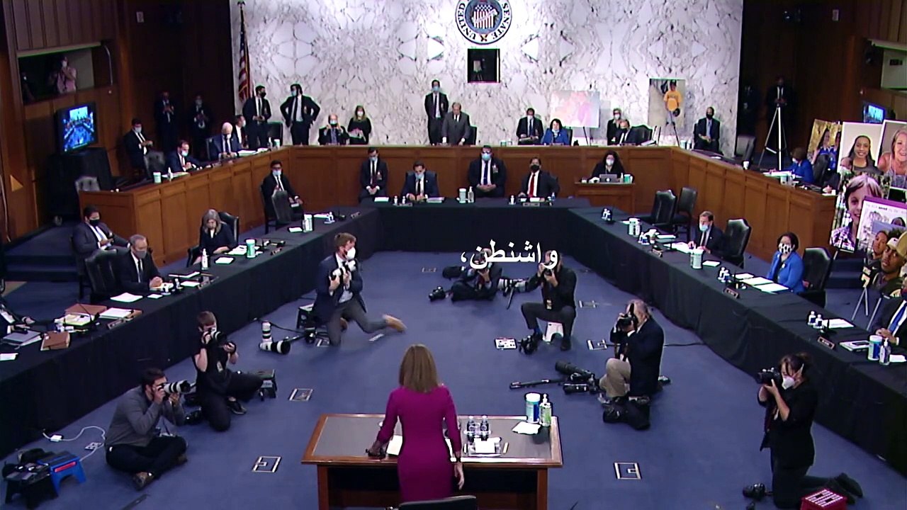 انقسام حاد في مجلس الشيوخ مع بدء جلسة المصادقة على تعيين مرشحة ترامب للمحكمة العليا