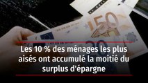 Les 10 % des ménages les plus aisés ont accumulé la moitié du surplus d'épargne