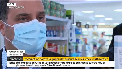 Les autorités sanitaires souhaitent "approcher les 75% de couverture" pour la vaccination contre la grippe, dont la campagne vient de débuter aujourd'hui - VIDEO