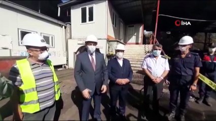 Vali ve milletvekilinden göçük meydana gelen maden ocağında inceleme