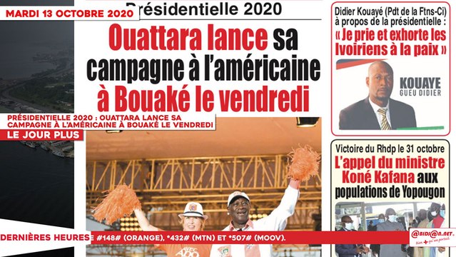 Le Titrologue du 13 Octobre 2020 : Présidentielle 2020, Ouattara lance sa campagne à l’américaine à Bouaké le vendredi