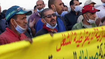 وقفة احتجاجية حاشدة بالبيضاء لعمال الجلد