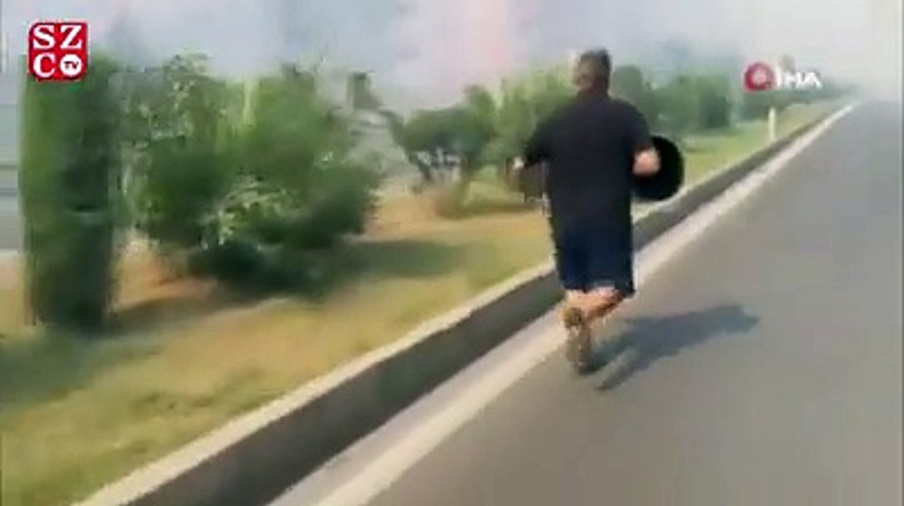 Hatay'da kovayla yangını söndürmeye koşan adam konuştu