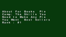 About For Books  Pie Camp: The Skills You Need to Make Any Pie You Want  Best Sellers Rank : #1