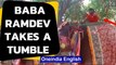 Baba Ramdev falls off elephant, springs up! | OneIndia News