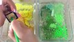 BANANA vs PEAS SLIME Mixing makeup and glitter into Clear Slime Satisfying Slime Videos
