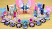 Blue Pink BUTTERFLY SLIME Mixing makeup and glitter into Clear Slime Satisfying Slime Videos