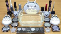 GRAY SLIME Mixing makeup and glitter into Clear Slime Satisfying Slime Videos