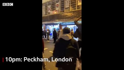 Covid UK restrictions- Saturday night street scenes - BBC News