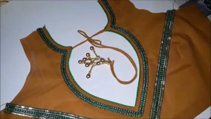 Easy Blouse design stitching with lace/blouse design