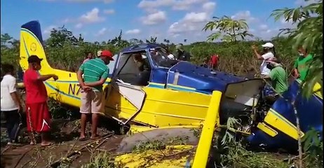 Preliminar: Motor de avioneta que se precipitó en San Francisco de Macorís sufrió desperfecto