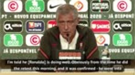 Download Video: Ronaldo doing well after positive coronavirus test - Portugal coach