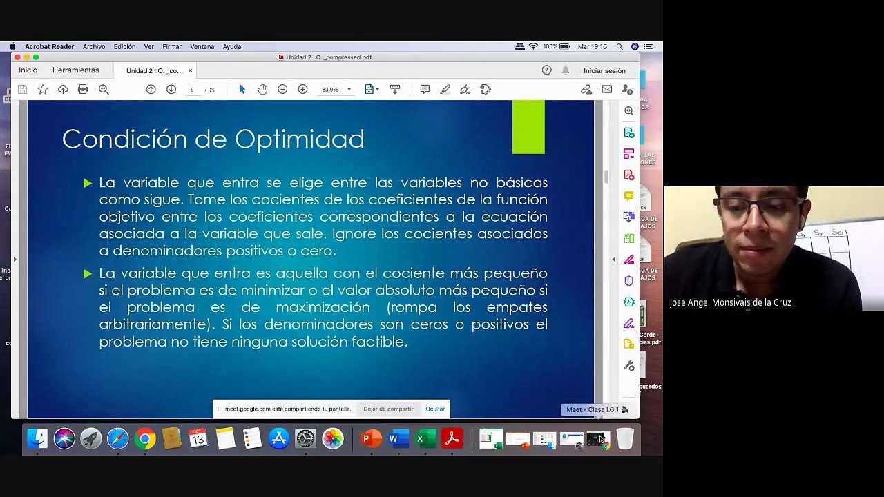 Clase  I.O.1 Introducción Método Simplex 2020 10 13