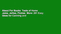 About For Books  Taste of Home  Jams, Jellies, Pickles  More: 201 Easy Ideas for Canning and