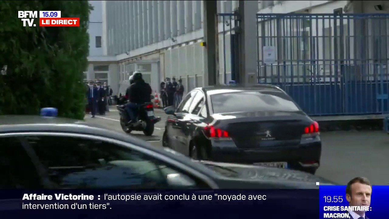 Gérald Darmanin est arrivé au commissariat de Juvisy-sur-Orge après qu'un policier a été renversé