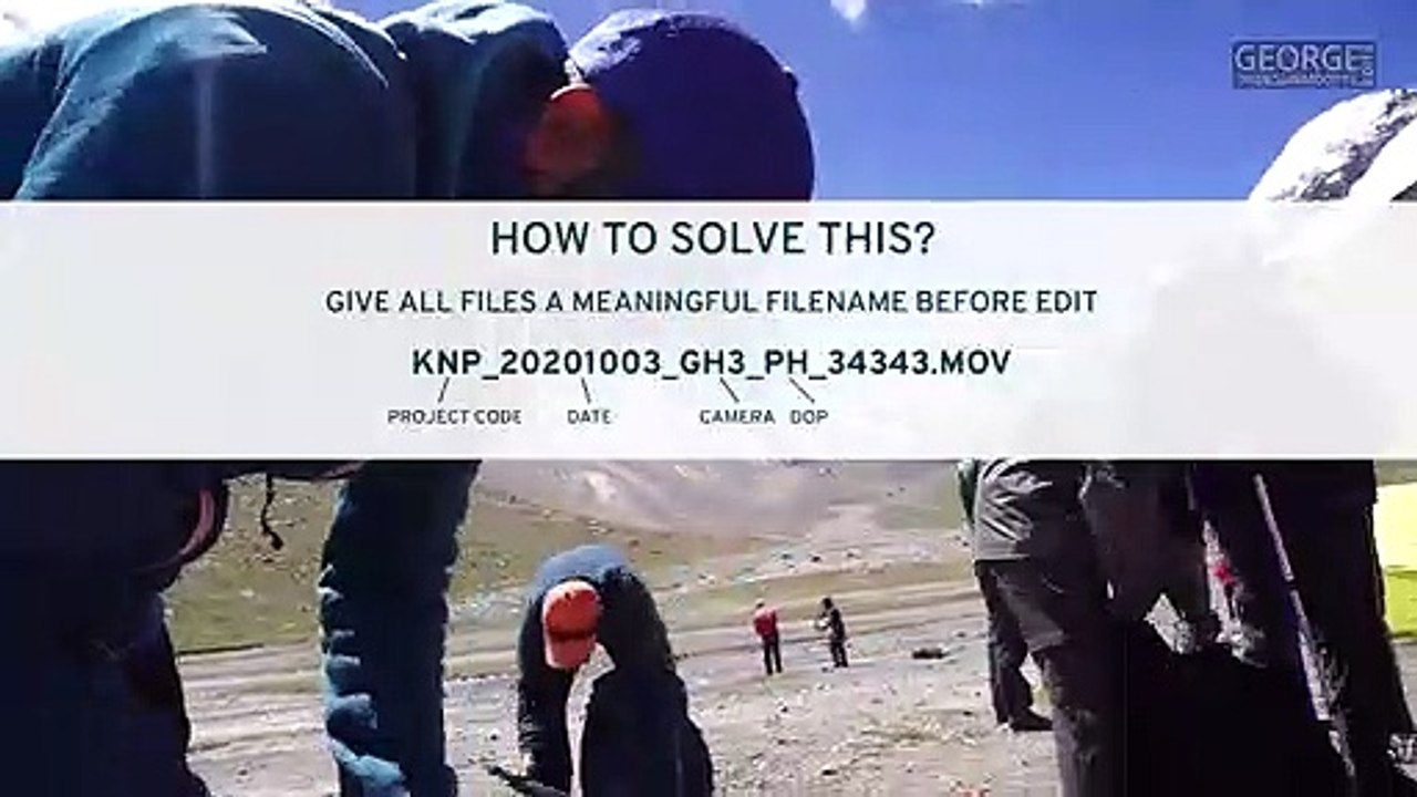 How to name footage to prevent linking issues in premiere pro or fcp or edit program - Ask George