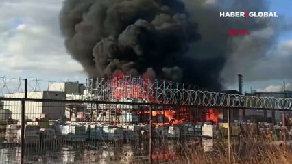 Balıkesir'de yağ fabrikasında yangın