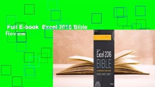 Full E-book  Excel 2016 Bible  Review