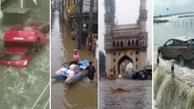 #HyderabadFloods-Helpline Numbers:TS Gov Declared 2 Days Holidays | Oneindia Telugu