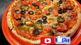 Fry pan Tikka pizza. Pizza without oven