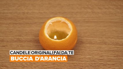 Candele artigianali fai da te con la buccia d'arancia
