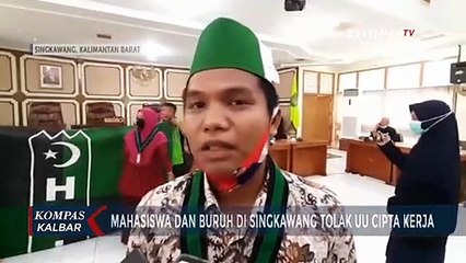 Buruh di Singkawang Datangi DPRD Menolak UU Cipta Kerja