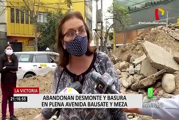 Vecinos de La Victoria denuncian que desmonte en Av. Bausate y Meza pone en riesgo su salud