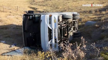 Malatya'da işçi servisi devrildi! 14 yaralı