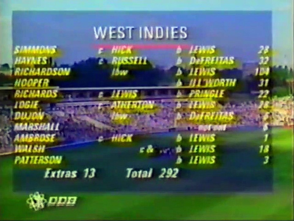 England vs West Indies at Edgbaston 1991 4th Test Day 3