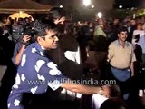 Amitabh Bachchan, Sunil Shetty and Anu Malik at a Bollywood party