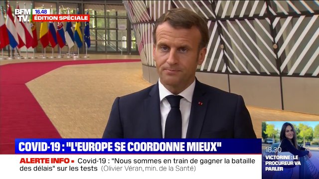 Covid-19: pour Emmanuel Macron, nous pouvons nous féliciter que l'Europe se coordonne mieux