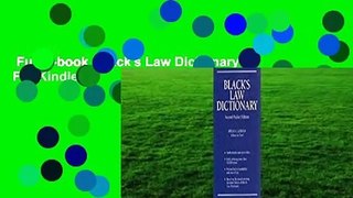 Full E-book  Black's Law Dictionary  For Kindle