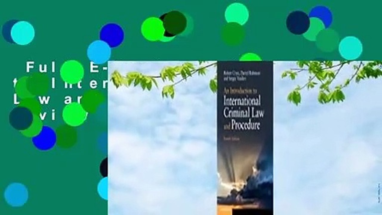 Full E-book  An Introduction to International Criminal Law and Procedure  Review