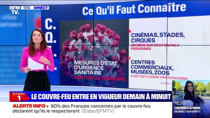 Story 1 : Le couvre-feu entre en vigueur demain minuit - 15/10