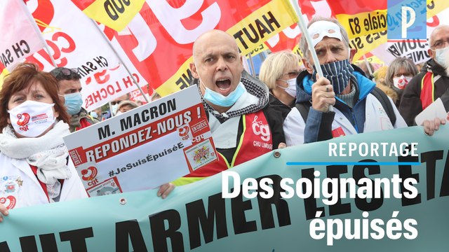 Les soignants dans la rue, épuisés et en colère