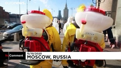 Filmbe illően fertőtlenítettek egy moszkvai pályaudvart