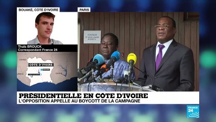 Présidentielle en Côte d'Ivoire : l'opposition appelle au boycott de la campagne