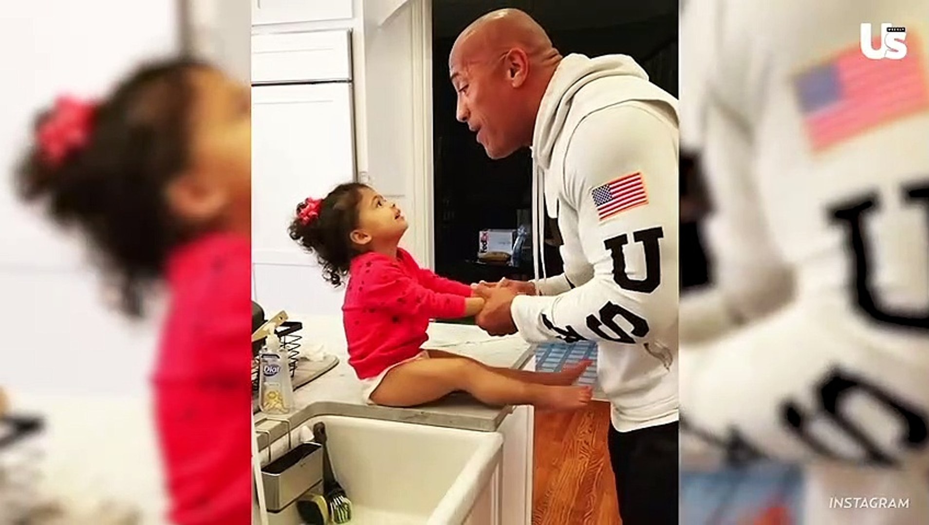 ⁣Dwayne Johnson And More Celebrities Teach Their Kids To Wash Their Hands During Coronavirus Spread