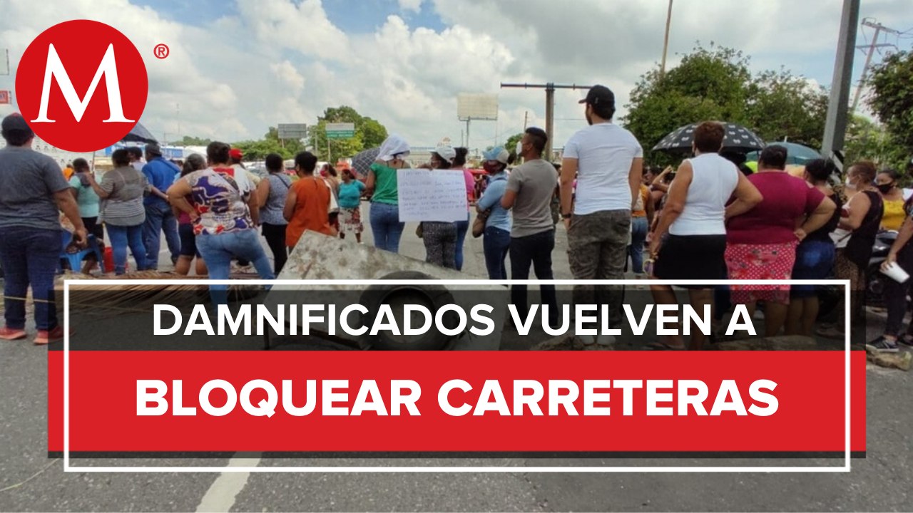 Por segundo día, damnificados por 'Gamma' bloquean carreteras en Tabasco