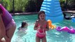 Giant Shark in our Pool ! Inflatable Fun Games at the Swimming Pool Fun Sophia Isabella e Alice